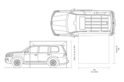 8' INSTANT AWNING WITH LED LIGHTING/DIMMER